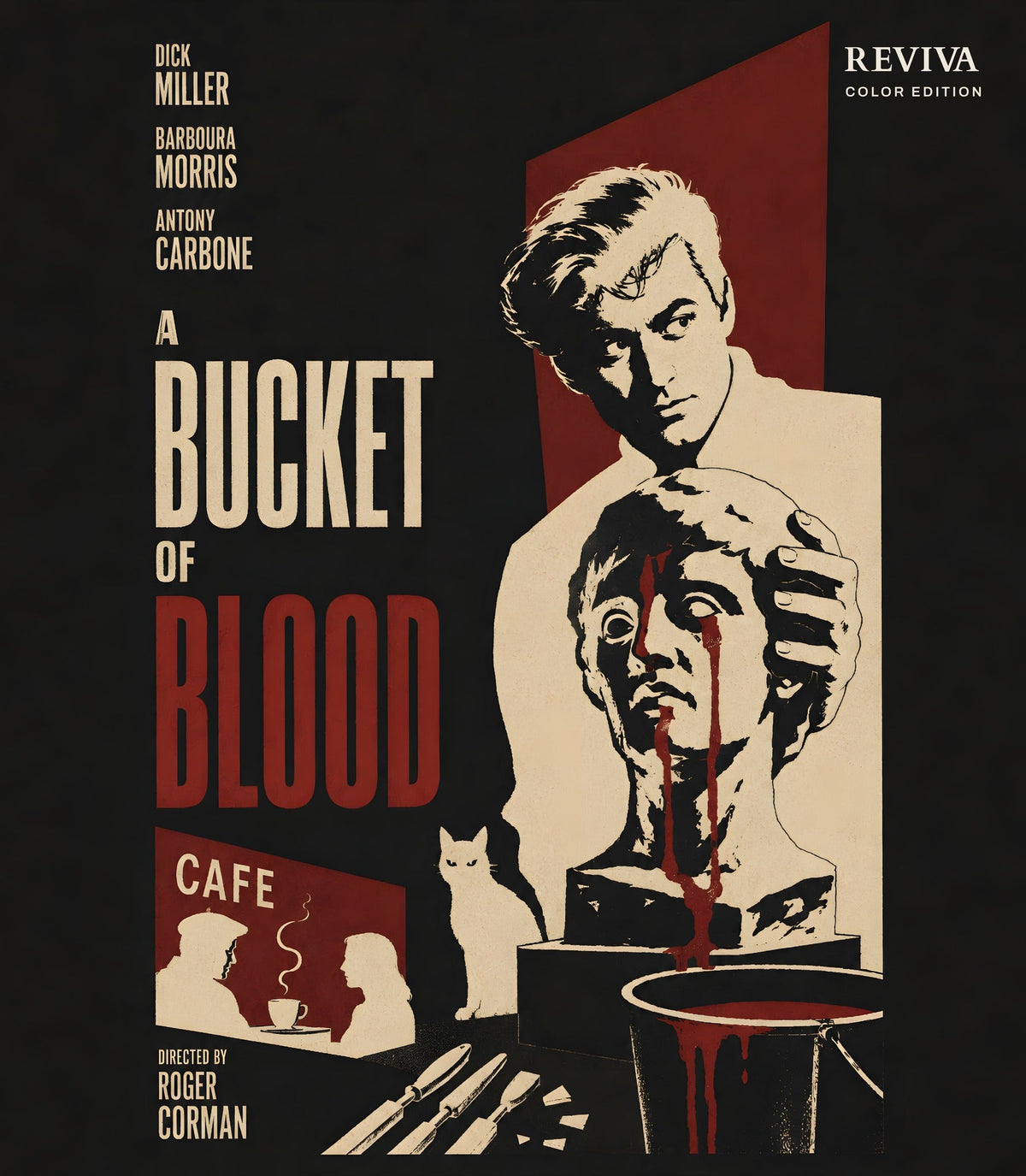A Bucket of Blood Color Edition Blu-ray, front cover