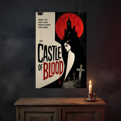 Castle of Blood Poster Print, hanging on a wall