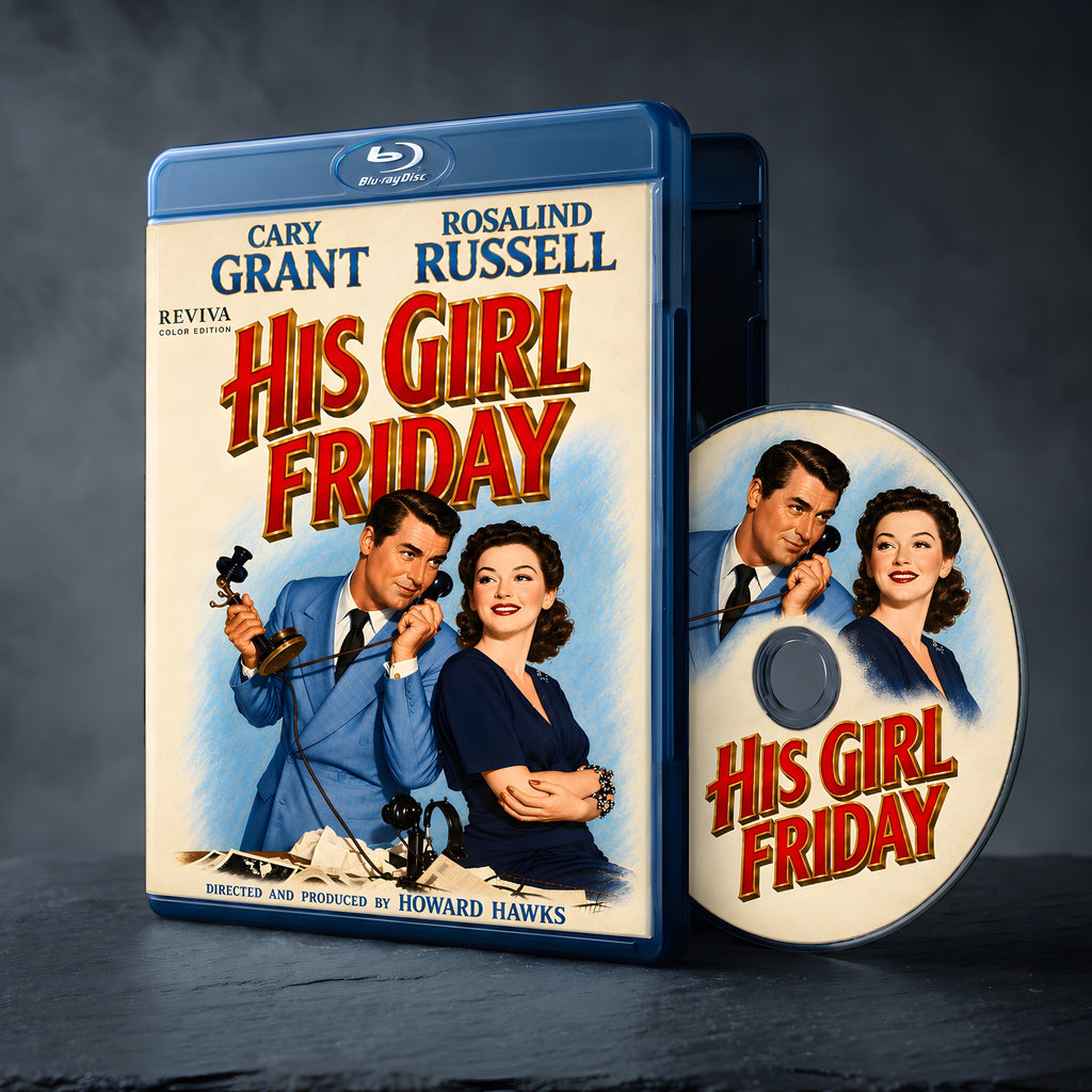 His Girl Friday Color Edition Blu-ray, case and disc