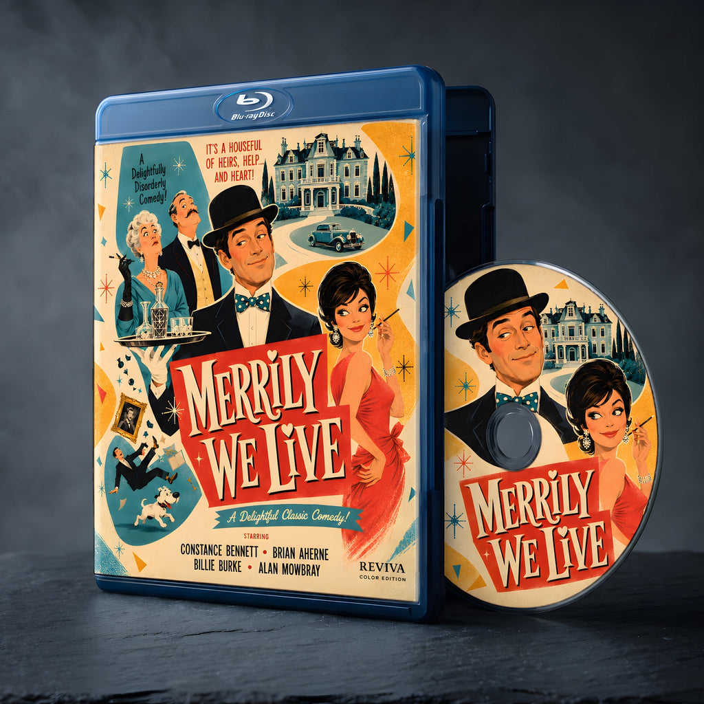 Merrily We Live Color Edition Blu-ray, case and disc