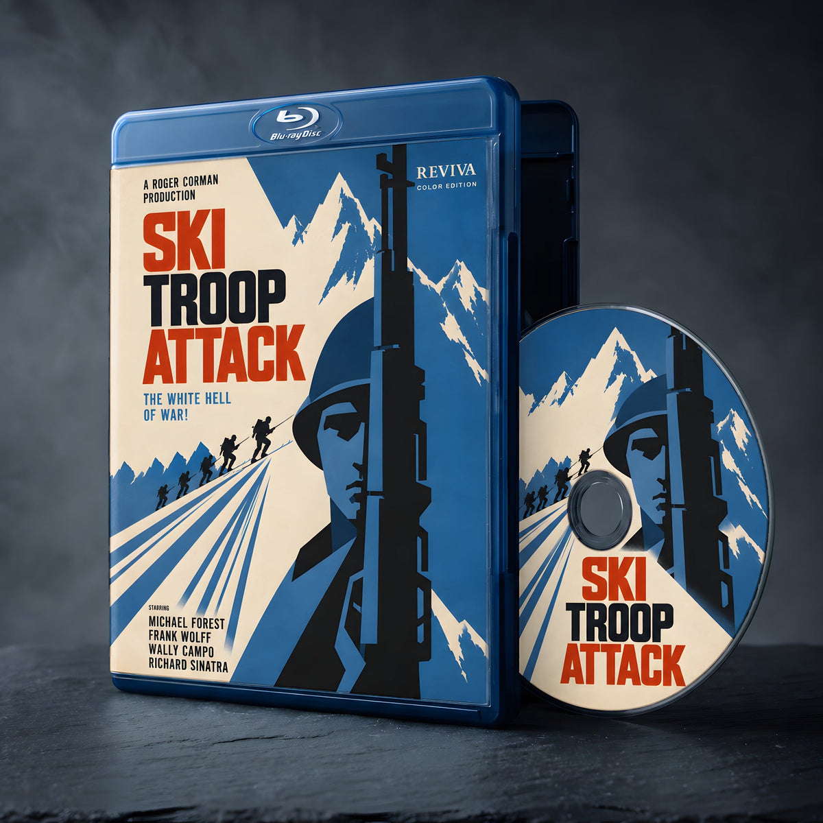 Ski Troop Attack Color Edition Blu-ray, case and disc