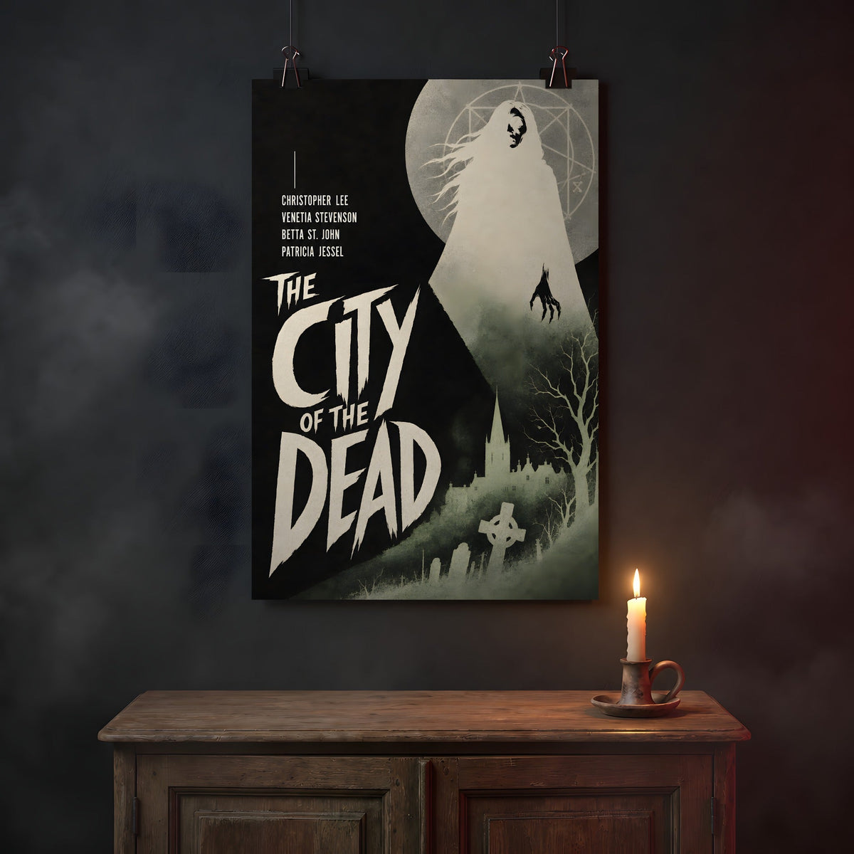 The City of the Dead Poster Print, hanging on a wall