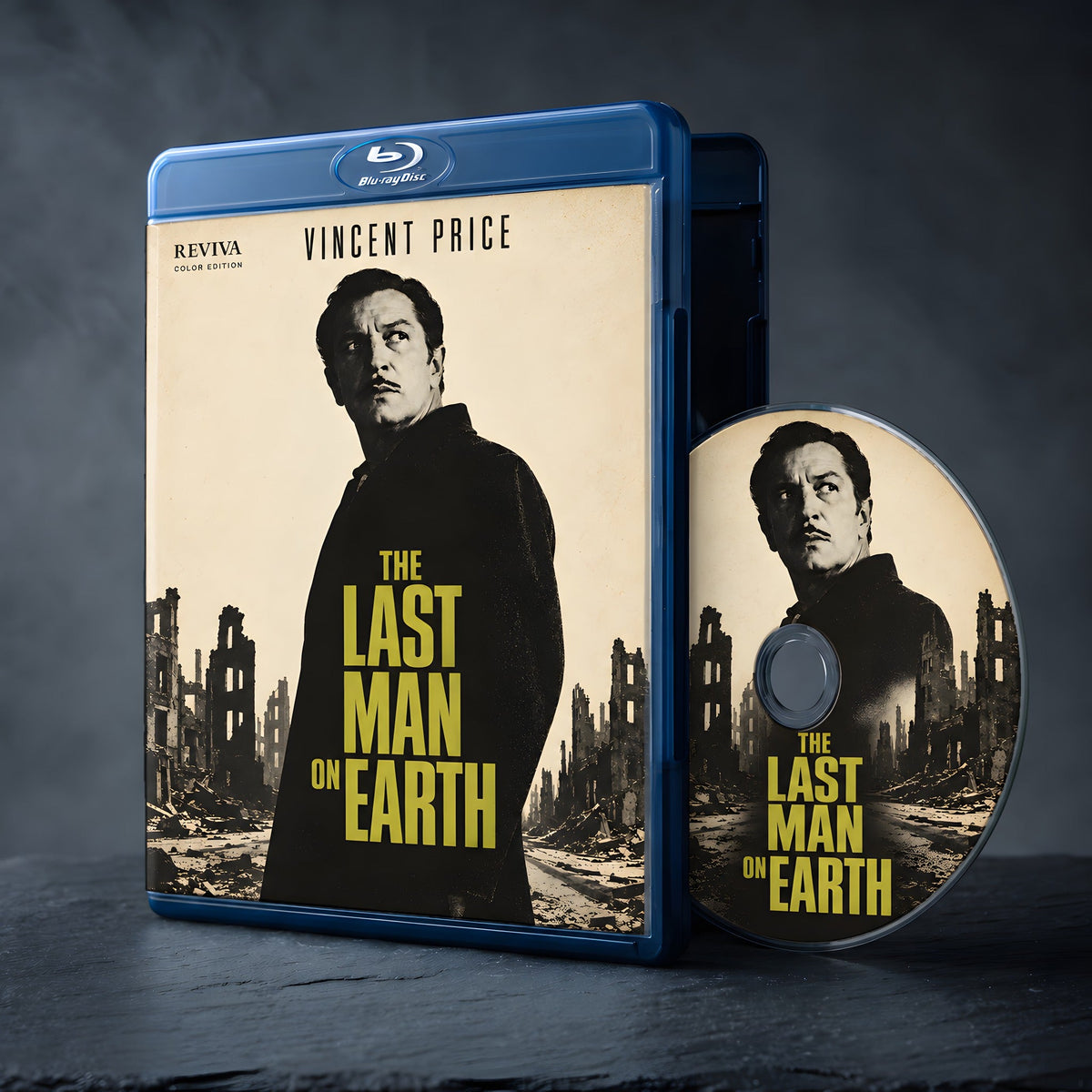 The Last Man on Earth Color Edition Blu-ray, case and disc