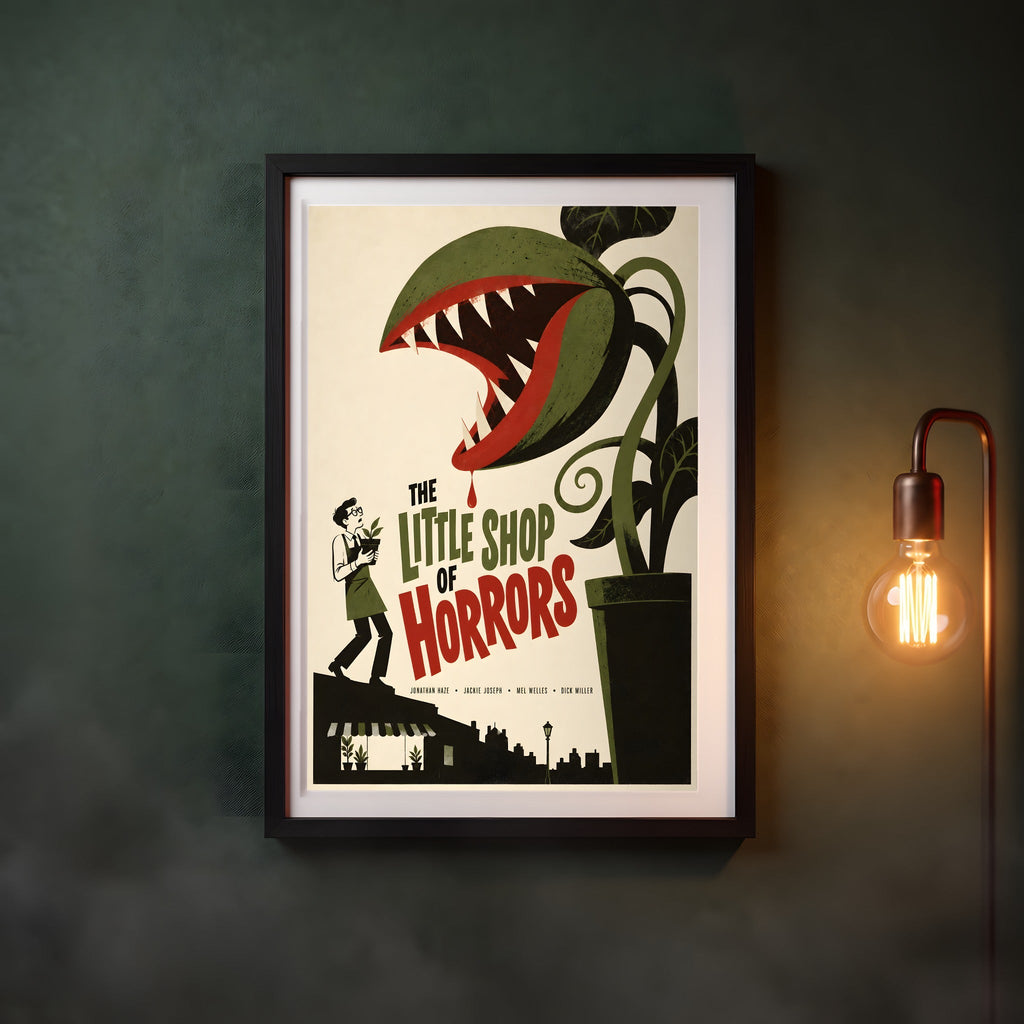 The Little Shop of Horrors Framed Poster in a black frame