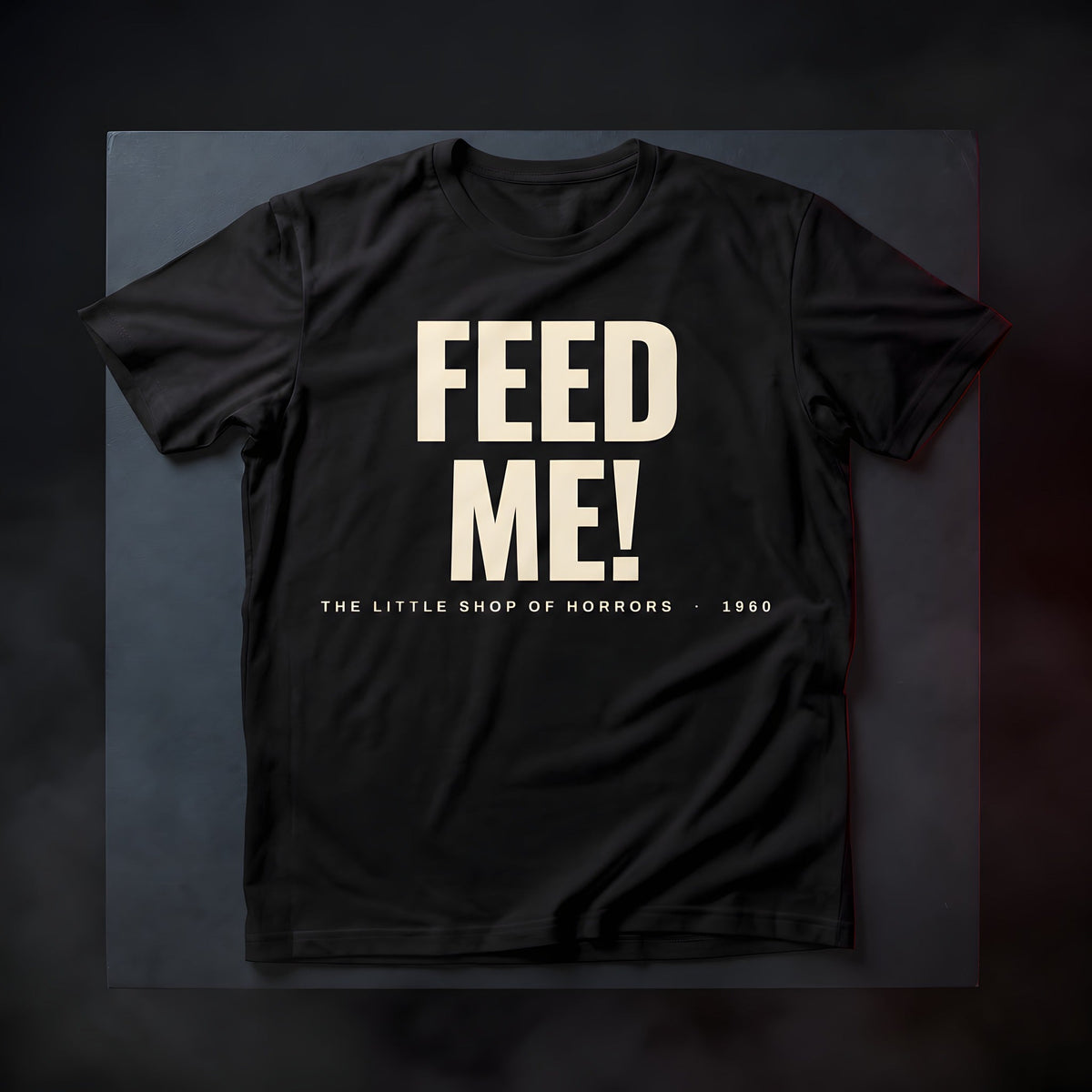 The Little Shop of Horrors “Feed Me!” Tee, black