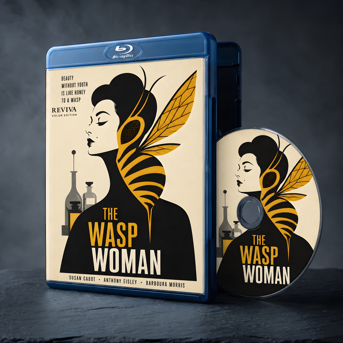 The Wasp Woman Color Edition Blu-ray, case and disc